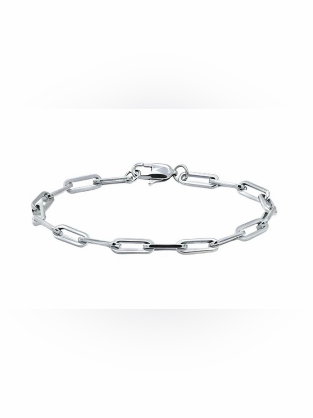 Water Watch Co Panama Long Link Bracelet Silver Stainless Steel Unisex